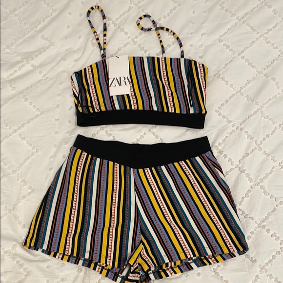 Zara Pants - Zara Multicolor Striped Top and Shorts Set two piece nwt small